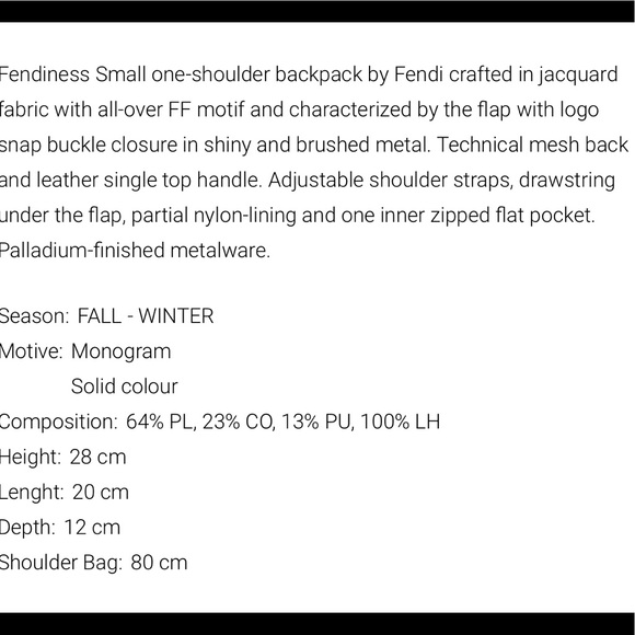Fendi Backpack. - Picture 5 of 9